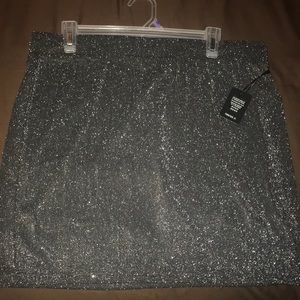 Black and Silver Mini Skirt